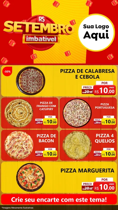 Modelo de TV para TV Vertical com o tema Setembro Imbatível para Pizzaria