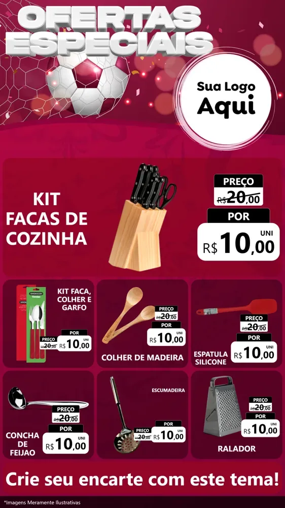 Modelo de Rede Social para Stories com o tema Ofertas Especiais - Futebol para Utilidades Domésticas