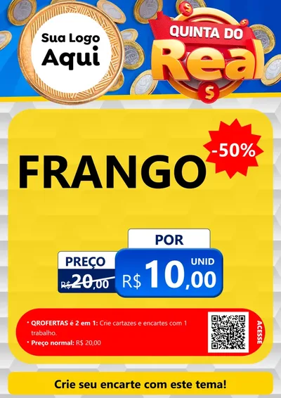 Modelo de Cartaz para Cartaz A4 Vertical com o tema Quinta do Real para Assados