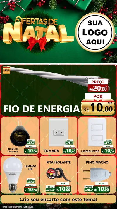 Modelo de Rede Social para Stories com o tema Ofertas de Natal para Materiais Elétricos