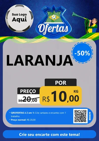 Modelo de Cartaz para Cartaz A4 Vertical com o tema Ofertas (Futebol) para Hortifrúti