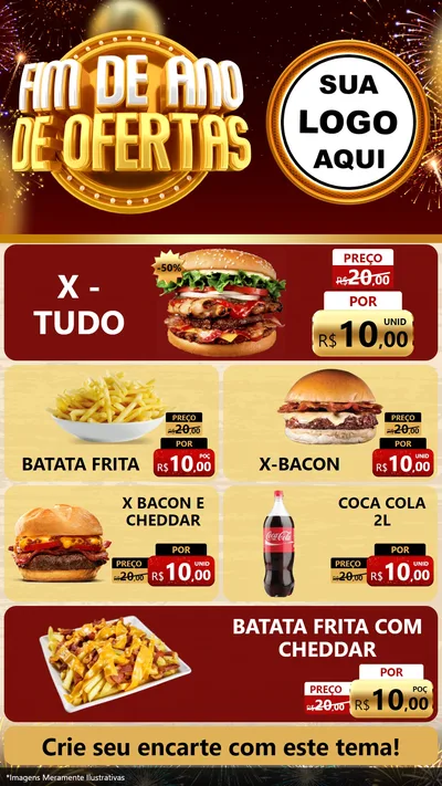 Modelo de TV para TV Vertical com o tema Fim de Ano de Ofertas para Hamburgueria