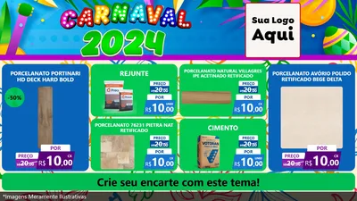 Modelo de TV para TV Horizontal com o tema Carnaval 2027 para Pisos e revestimentos