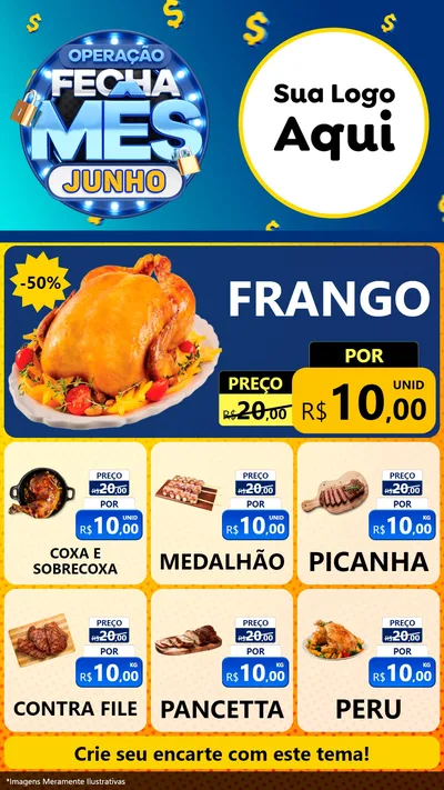 Modelo de Rede Social para Stories com o tema Operação Fecha Mês, Junho para Assados