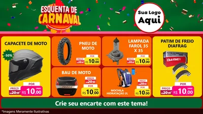 Modelo de TV para TV Horizontal com o tema Esquenta de Carnaval para Moto peças