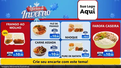 Modelo de TV para TV Horizontal com o tema Ofertas de Inverno para Restaurante