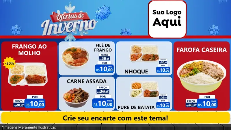 Modelo de TV para TV Horizontal com o tema Ofertas de Inverno para Restaurante