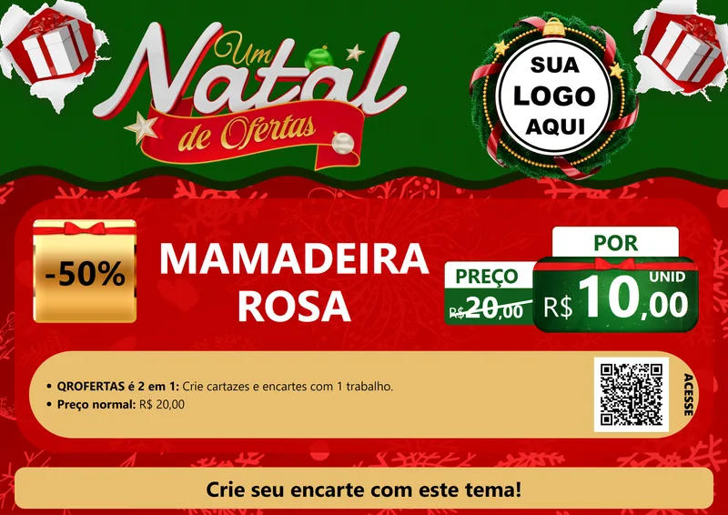 Modelo de Cartaz para Cartaz A4 Horizontal com o tema Um Natal de Ofertas para Bebês