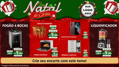 Modelo de TV para TV Horizontal com o tema Um Natal de Ofertas para Móveis e Eletro