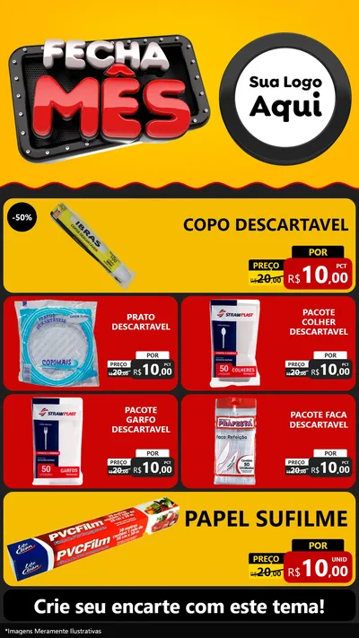 Modelo de TV para TV Vertical com o tema Fecha Mês para Embalagens