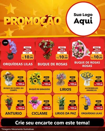 Modelo de Rede Social para Feed Instagram com o tema Promoção para Floricultura e jardim