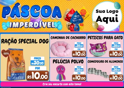 Modelo de Encarte para Encarte A4 Horizontal com o tema Páscoa Imperdível para Pet Shop