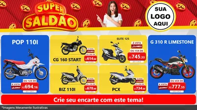 Modelo de TV para TV Horizontal com o tema Super Saldão para Concessionaria de Motos