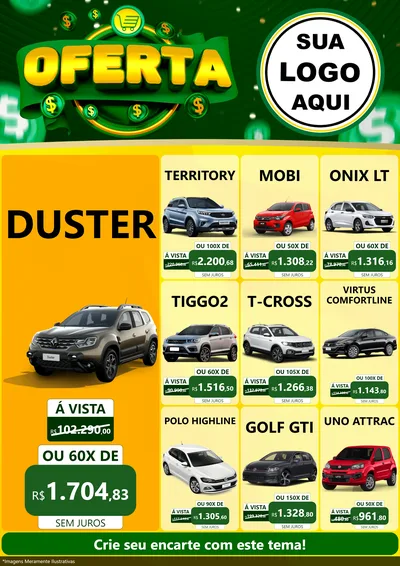 Modelo de Encarte para Encarte A4 Vertical com o tema Oferta para Concessionaria de Carros