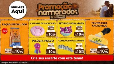 Modelo de TV para TV Horizontal com o tema Promoção Namorados para Pet Shop