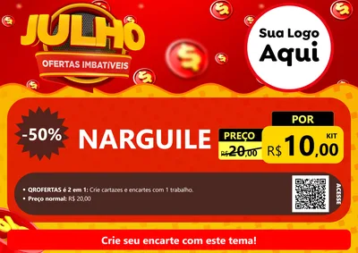 Modelo de Cartaz para Cartaz A4 Horizontal com o tema Julho Ofertas Imbatíveis para Tabacaria