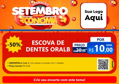 Modelo de Cartaz para Cartaz A4 Horizontal com o tema Operação Setembro Com Muita Economia para Higiene Pessoal