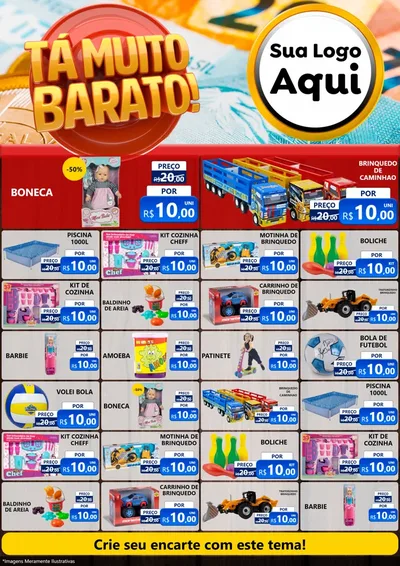Modelo de Encarte para Encarte A4 Vertical com o tema Está Muito Barato para Brinquedos
