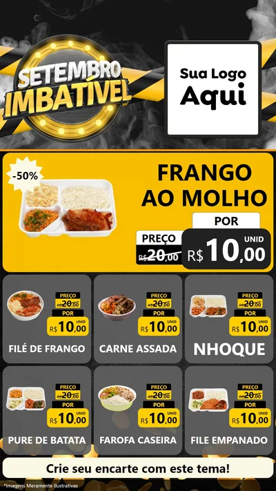 Modelo de Rede Social para Stories com o tema Setembro Imbatível para Restaurante