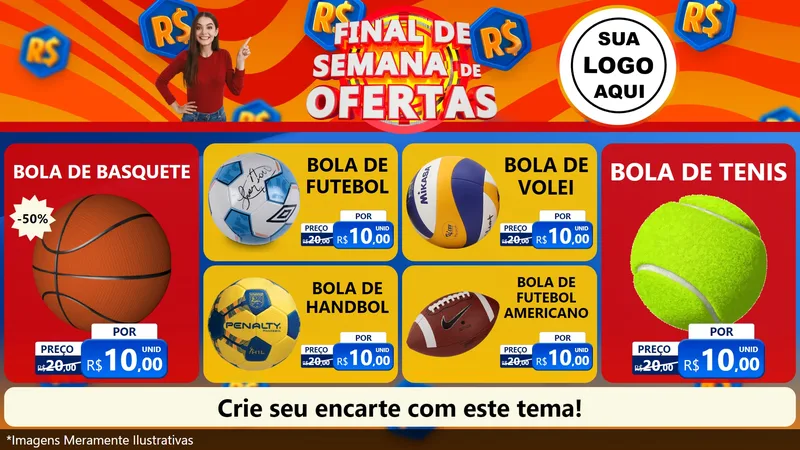 Modelo de TV para TV Horizontal com o tema Final de Semana de Ofertas para Artigos Esportivos