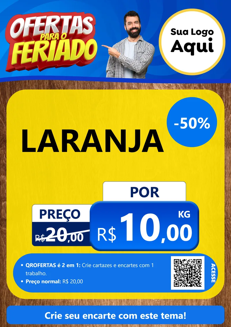 Modelo de Cartaz para Cartaz A4 Vertical com o tema Ofertas Para O Feriado para Hortifrúti