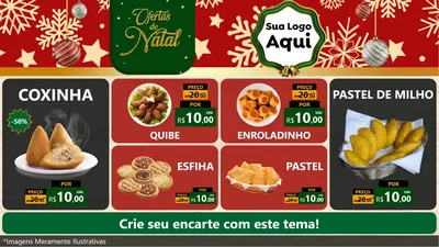 Modelo de TV para TV Horizontal com o tema Natal de Ofertas para Salgadaria