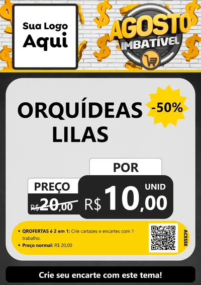 Modelo de Cartaz para Cartaz A4 Vertical com o tema Agosto imbatível para Floricultura e jardim