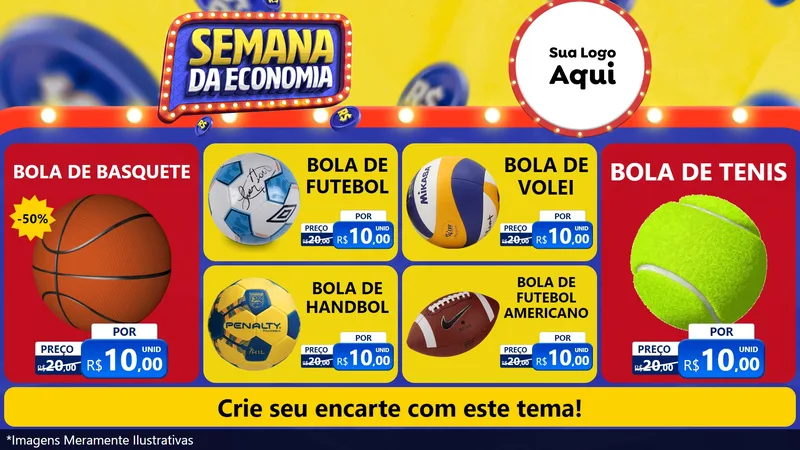 Modelo de TV para TV Horizontal com o tema Semana da Economia para Artigos Esportivos