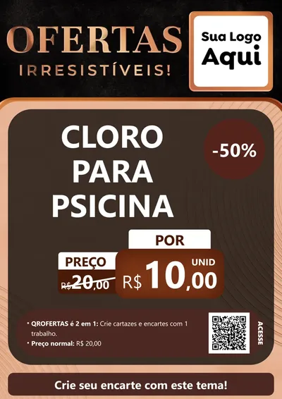 Modelo de Cartaz para Cartaz A4 Vertical com o tema Ofertas Irresistíveis! para Produtos para Piscina