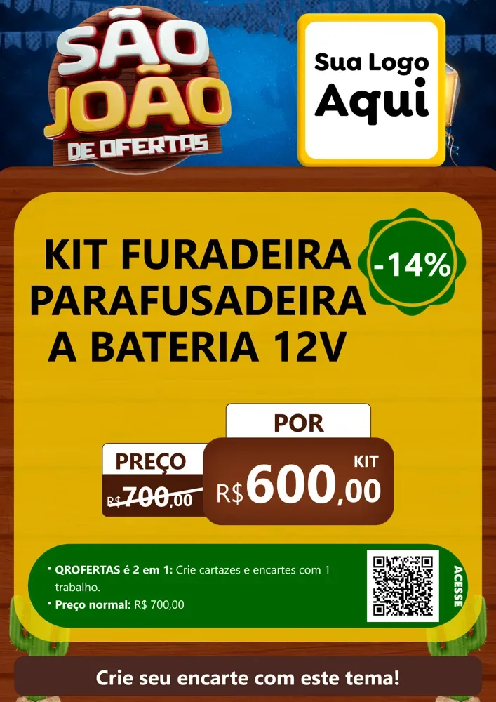Modelo de Cartaz para Cartaz A4 Vertical com o tema São João Ofertas Imbatíveis! - Junina para Maquinas e Ferramentas