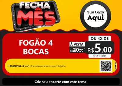 Modelo de Cartaz para Cartaz A4 Horizontal com o tema Fecha Mês para Móveis e Eletro