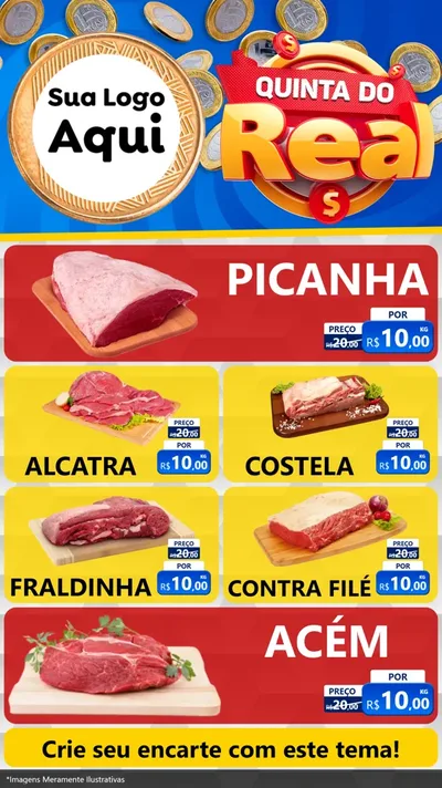 Modelo de TV para TV Vertical com o tema Quinta do Real para Açougue