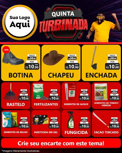 Modelo de Rede Social para Feed Instagram com o tema Quinta Turbinada para Agropecuária