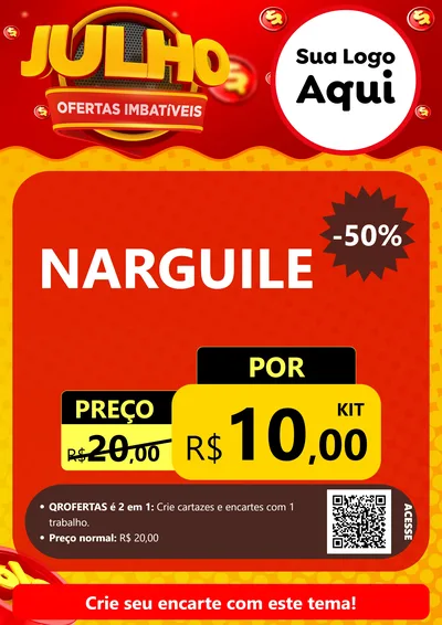 Modelo de Cartaz para Cartaz A4 Vertical com o tema Julho Ofertas Imbatíveis para Tabacaria