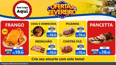 Modelo de TV para TV Horizontal com o tema Ofertas de Fevereiro para Assados