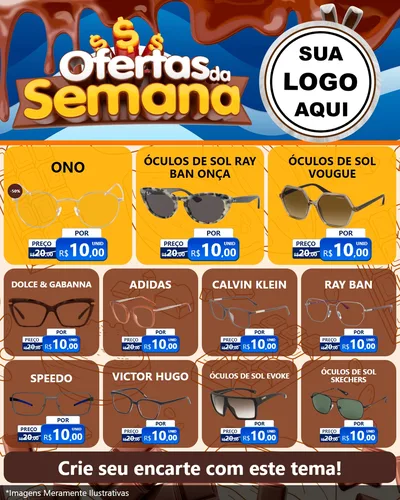 Modelo de Rede Social para Feed Instagram com o tema Ofertas da Semana - Páscoa para Óticas