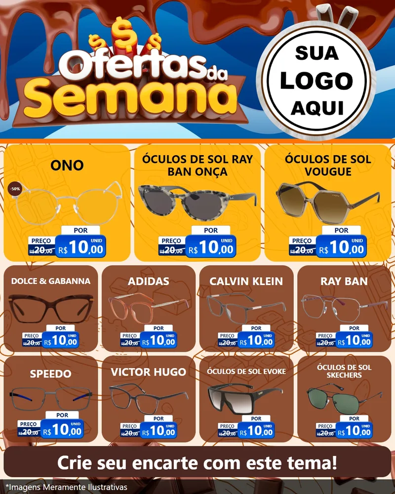 Modelo de Rede Social para Feed Instagram com o tema Ofertas da Semana - Páscoa para Óticas