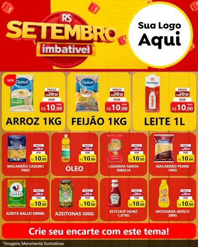 Modelo de Rede Social para Feed Instagram com o tema Setembro Imbatível para Supermercado