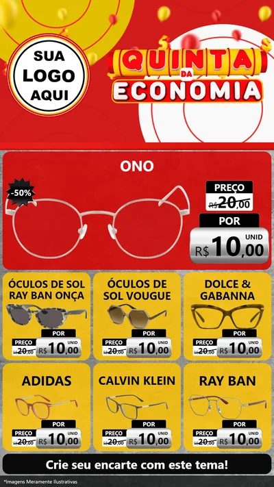 Modelo de Rede Social para Stories com o tema Quinta da Economia para Óticas