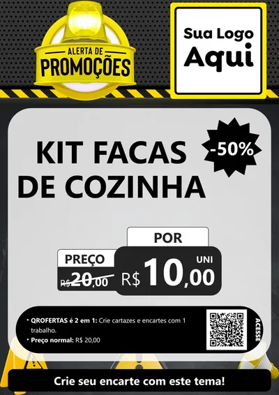 Modelo de Cartaz para Cartaz A4 Vertical com o tema Alerta de Promoções para Utilidades Domésticas