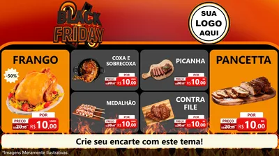 Modelo de TV para TV Horizontal com o tema Black Friday para Assados