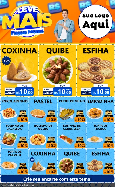 Modelo de Encarte para Encarte Grande com o tema Leve Mais, Pague Menos para Salgadaria