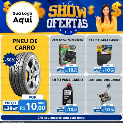 Modelo de Rede Social para Feed Facebook com o tema Show de Ofertas para Auto peças