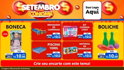Modelo de TV para TV Horizontal com o tema Operação Setembro Com Muita Economia para Brinquedos
