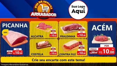 Modelo de TV para TV Horizontal com o tema Fim De Semana Arrasador para Açougue