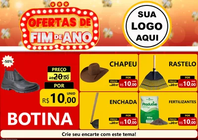 Modelo de Encarte para Encarte A4 Horizontal com o tema Ofertas de Fim de Ano para Agropecuária