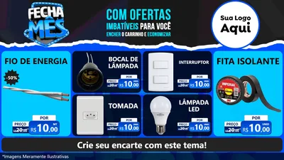 Modelo de TV para TV Horizontal com o tema Fecha Mês para Materiais Elétricos