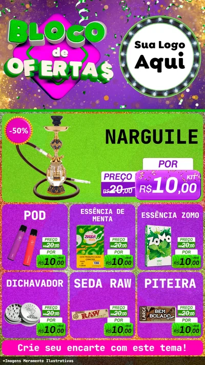 Modelo de Rede Social para Stories com o tema Bloco de Ofertas para Tabacaria