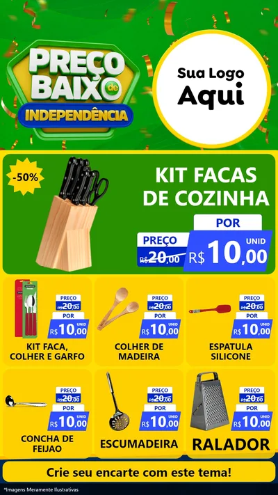 Modelo de Rede Social para Stories com o tema Preço Baixo de Independência para Utilidades Domésticas