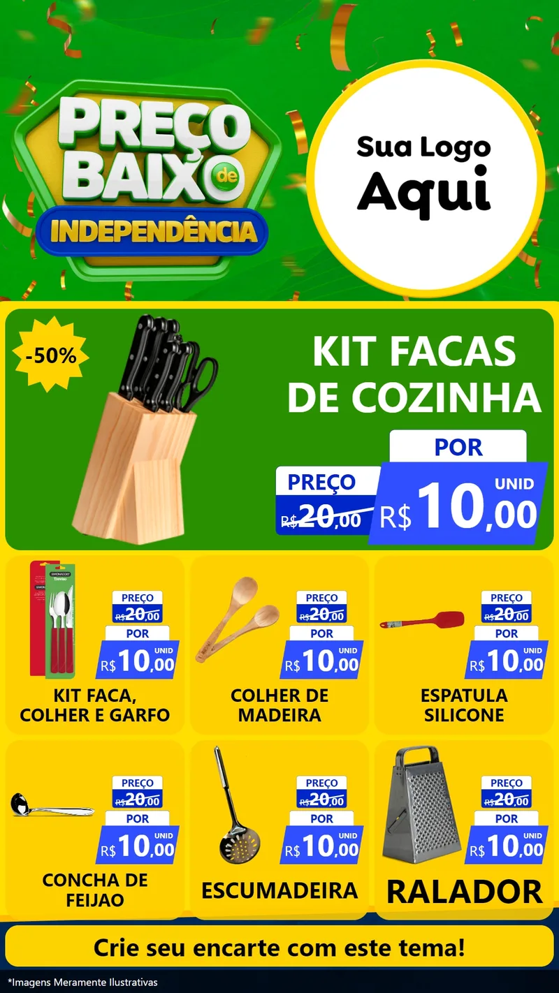Modelo de Rede Social para Stories com o tema Preço Baixo de Independência para Utilidades Domésticas